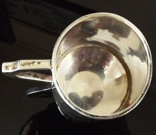 ANTIQUE CHESTER 1900 SOLID SILVER VICTORIAN 1/4 PINT TANKARD 103 grams 4