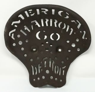 Vintage American Harrow Co Detroit Cast Iron Rusty Tractor Seat Scp