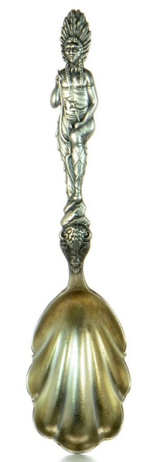 Sterling Silver Full Figural Standing Indian Souvenir Spoon
