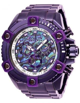 Invicta Reserve Grand Octane 27081 Purple Abalone Swiss Chronograph Watch Rare