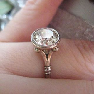 2.  60ct White Round Cut Diamond Vintage Engagement Ring 14k White Gold Finish