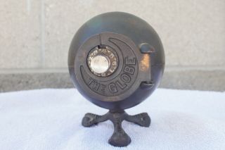 Vintage Cast Iron Electroplated Kenton Globe W/claw Feet Safe Bank Isb 328