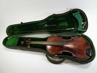 Vintage Gustav Walch Radebeul Dresden Violin Signed With Label Bow And Case 1927
