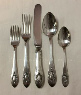 1905 Lunt Sterling Silver Mount Vernon 5 - Piece Place Setting Flatware Set