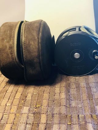 Vintage Hardy Brothers Ltd Fly Reel “the Perfect 3 3/4“ &suede Case England