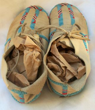 Vintage Native American Beaded Moccasins Plains Cheyenne from Jay McGirt Estate 3