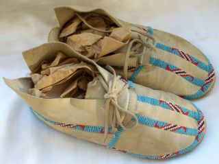 Vintage Native American Beaded Moccasins Plains Cheyenne from Jay McGirt Estate 4