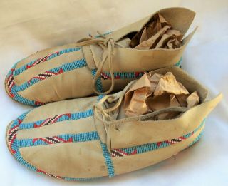 Vintage Native American Beaded Moccasins Plains Cheyenne from Jay McGirt Estate 7