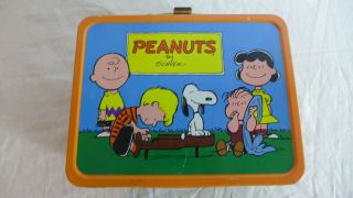 Vintage 1959 Peanuts Metal Lunchbox With Thermos Snoopy Collectible Rusted