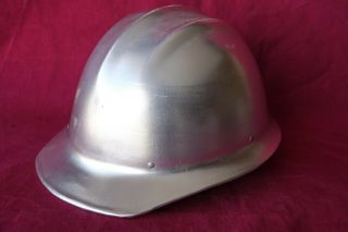 Vtg Silver Bullard Aluminum Hard Boiled Hard Hat Ironworker