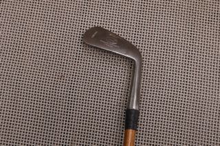 Antique Vintage Hickory Wood Shaft Tom Stewart St Andrews Mid Iron For Play