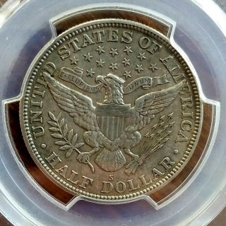Rare 1914 S Barber silver half dollar PCGS AU55 2