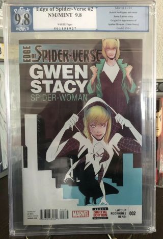 Edge Of Spider - Verse 2 Pgx 9.  8 1st App Gwen Stacy 1st Print Htf Rare