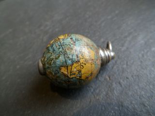Antique Very Rare Globe Design Retractable Pencil Fob For An Albert Watch Chain