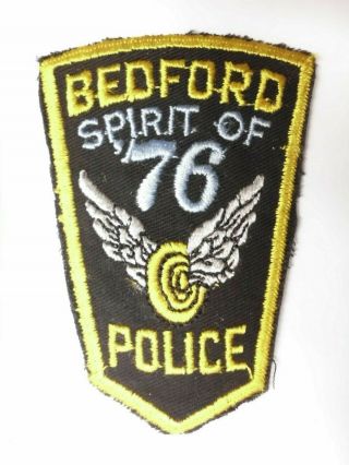 Old Vintage Bedford Police Patch Oh Ohio - Winged Wheel - Spirit Of 