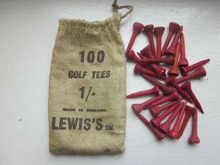 Vintage Sack Of Golf Ball Tees " Lewis`s Ltd.  "