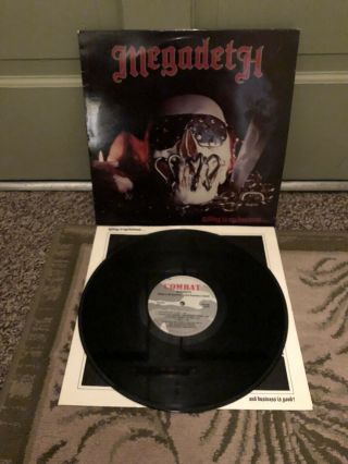 Vtg 1985 Megadeth - Killing Is My Business Combat Mx 8015 Vinyl 12  Lp Record