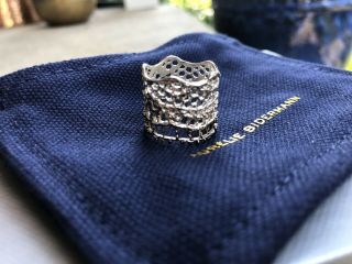 Aurelie Bidermann Vintage Lace Ring Sterling Silver Plate Size 8 8