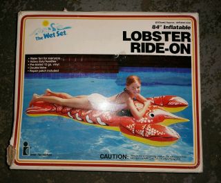 Vintage Intex Lobster Ride On Inflatable Pool Toy Wet Set - 84 " -