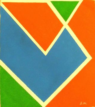 Vintage Abstract Canvas Signed Larry Zox,  Modern Art 20th Century