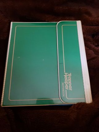 Vintage 1980s Dark Green Mead Trapper Keeper Folder Binder.  Very