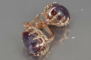 Ve079rp Russian Alexandrite,  Emerald Ruby Etc Silver Rose Gold Plated Earring