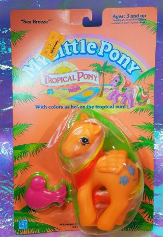 Mlp Vintage G1 My Little Pony Tropical Pegasus Sea Breeze Moc Nrfp