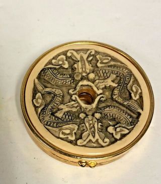 Estee Lauder Vintage Perfume Compact Cinnabar Ivory Series
