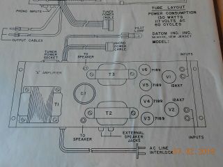 VINTAGE DATOM STEREO TUBE AMP AMPLIFIER 7189 5