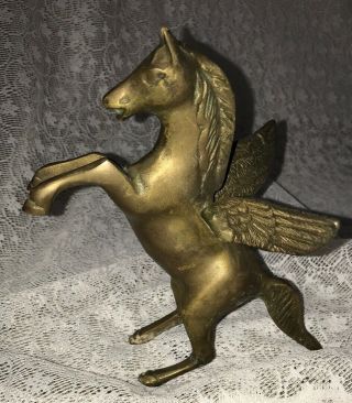 Antique Vintage Pegasus,  Solid Brass,  Ideal Rat Rod Hood Ornament 2