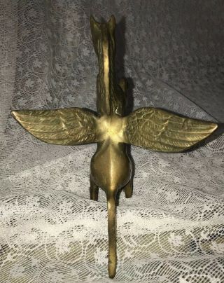 Antique Vintage Pegasus,  Solid Brass,  Ideal Rat Rod Hood Ornament 3