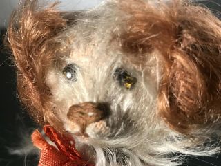 Miniature 1920 ' s Germany Schuco? Jointed Long Mohair Dog,  Perfume Bottle Inside 11