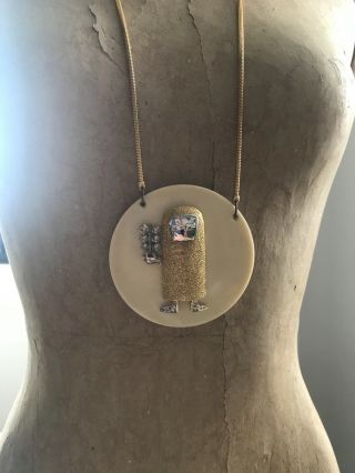 vintage jewellery,  Pierre Cardin,  necklace,  metal,  Bakalite,  crystals,  Italy,  1970 3