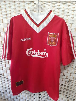 Vintage Liverpool Fc Football Home Shirt - Adidas - Red - 1995/96 - Size Xl