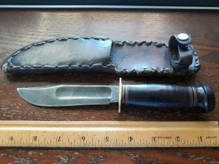 Antique Vintage Marbles Ideal Fixed Blade Knife Unique Bakelite Pommel,  Sheath