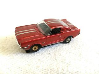 Rare 1960 ' s Aurora T - Jet Custom Mustang Fastback Candy Red Slot Car 2