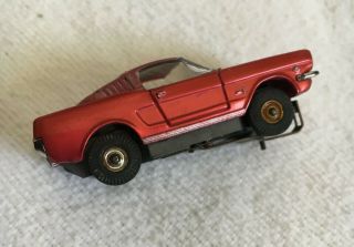 Rare 1960 ' s Aurora T - Jet Custom Mustang Fastback Candy Red Slot Car 4