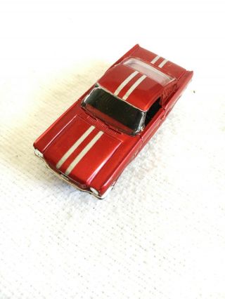 Rare 1960 ' s Aurora T - Jet Custom Mustang Fastback Candy Red Slot Car 6