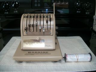 Vintage Paymaster Check Writer Series 8000 With Key And 2 Ribbons Vg