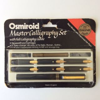 22k Gold Plated Osmiroid Vintage Master Calligraphy Pen Nib Set Made In England