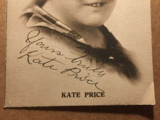 Kate Price Very Rare Early Vintage Autographed Photo Cohens Kellys d.  43 4