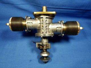 Vintage 1946 OK Twin 120 Model Spark Ignition CL/UC Engine w/ Tank & Ign Accs 6