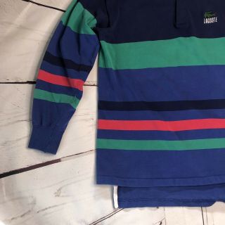Izod Lacoste Men ' s Size Large Vintage Striped Long Sleeve Polo Shirt 2