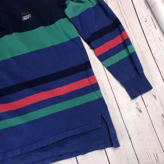 Izod Lacoste Men ' s Size Large Vintage Striped Long Sleeve Polo Shirt 3