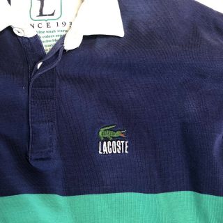 Izod Lacoste Men ' s Size Large Vintage Striped Long Sleeve Polo Shirt 4