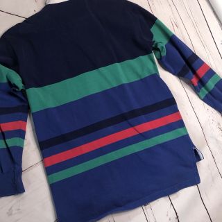 Izod Lacoste Men ' s Size Large Vintage Striped Long Sleeve Polo Shirt 8
