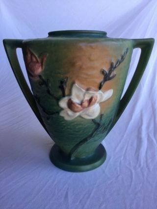 Roseville pottery MAGNOLIA vase 94 - 9 9.  24 x 9.  75 vintage 2