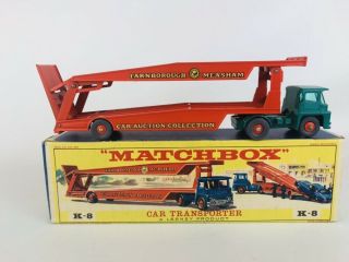 Vintage Lesney Matchbox Kingsize K - 8 Car Transporter W/box