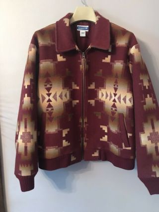 Vintage Pendleton Wool Blanket Jacket Coat Made In Usa Large