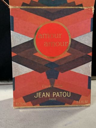 Vintage Jean Patou Amour Amour Eau De Toilette 2.  5 Fl Oz